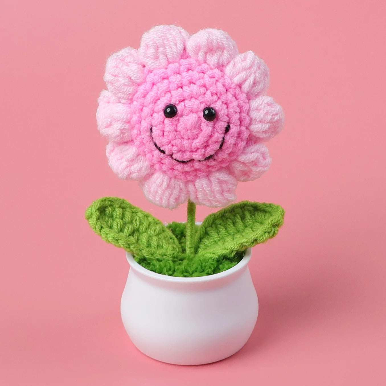 New Crochet SunFlowers Cute Knitting Flowers Potted Graduation Gift Handwoven Plant Car Table Home Decor Items