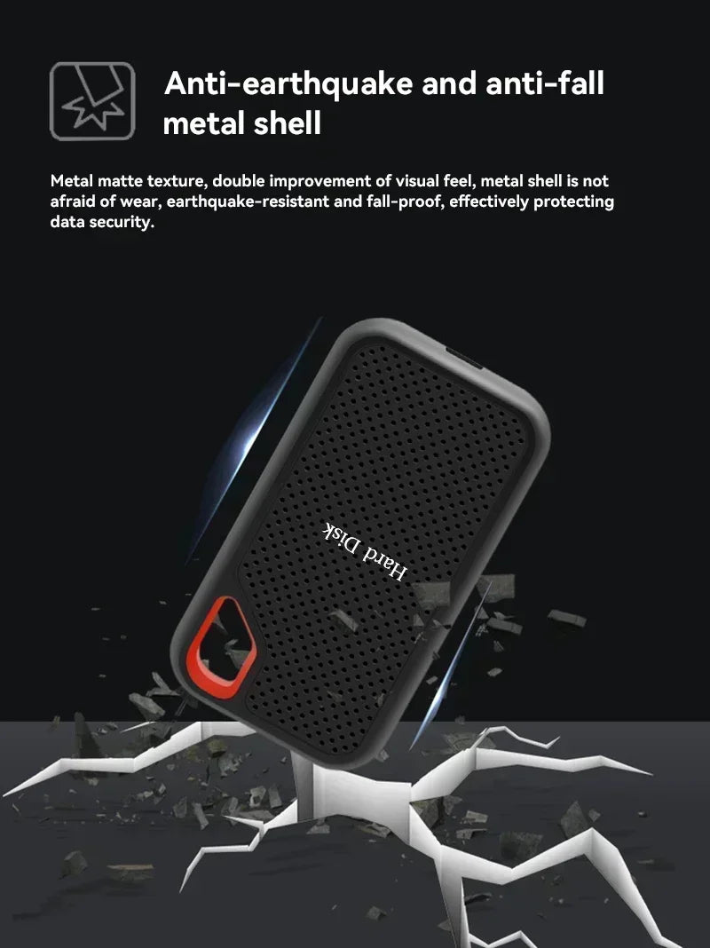 Genuine High-speed 1TB/2TB Portable SSD 4TB External Hard Drive 256TB USB3.2 Type-C Solid-state Drive for Laptop/MAC/PC