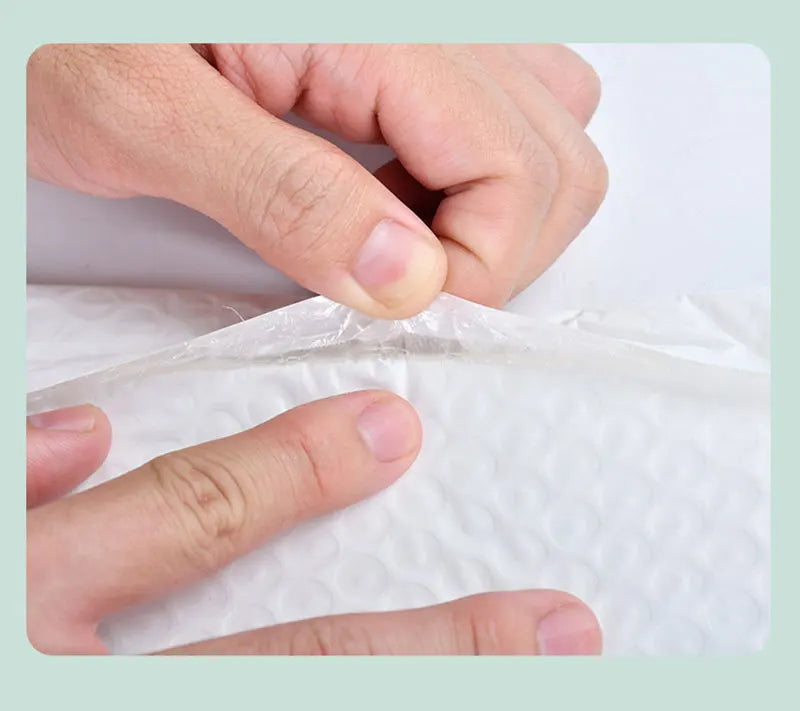 50pcs Film Waterproof Bubble Bag Packaging Express Bag White Foam Self Seal Packing Bag Shipping Bag Thickened Envelope Bags