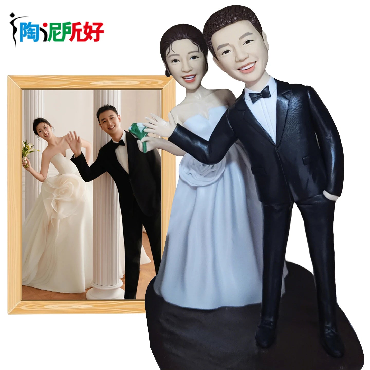 Custom Handmade Bobblehead Sculptures Figurines-Personalized 3d Clay Doll from Your Photo-Wedding Anniversary Gifts for Wife