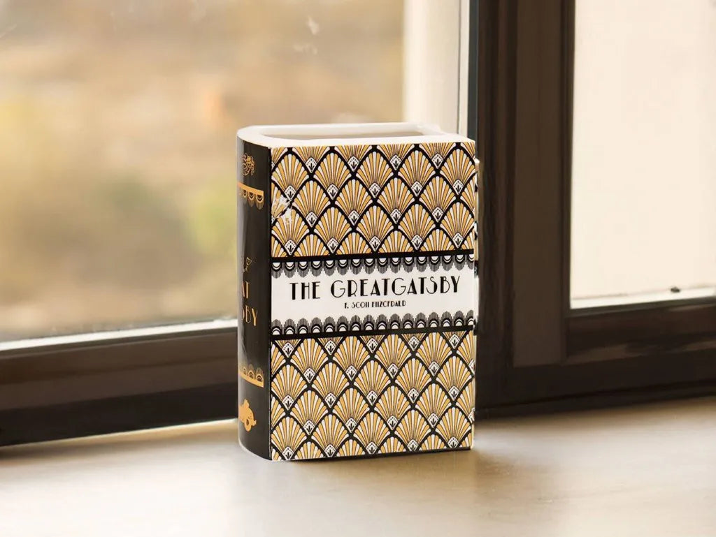 Ceramic Book Vase Pride and Prejudice Cute Bookshelf Decor Unique Gift for Book Lovers Home Interior Wall Shelf Decoration House