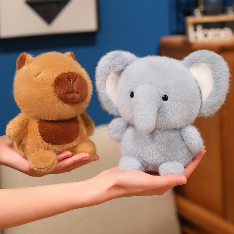 15CM Small Desktop Plush Toys Lovely Rabbit Sheep Pig Duck Otter Capybara Elephant Stuffed Animal Doll Cute Healing Doll Gifts