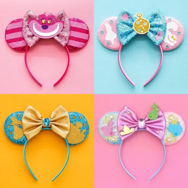 Disney Mickey Mouse Hairbands Frozen Ear Headband for Adults Anna Elsa Snowman Olaf Headwear Women Kids Girls Hair Accessories