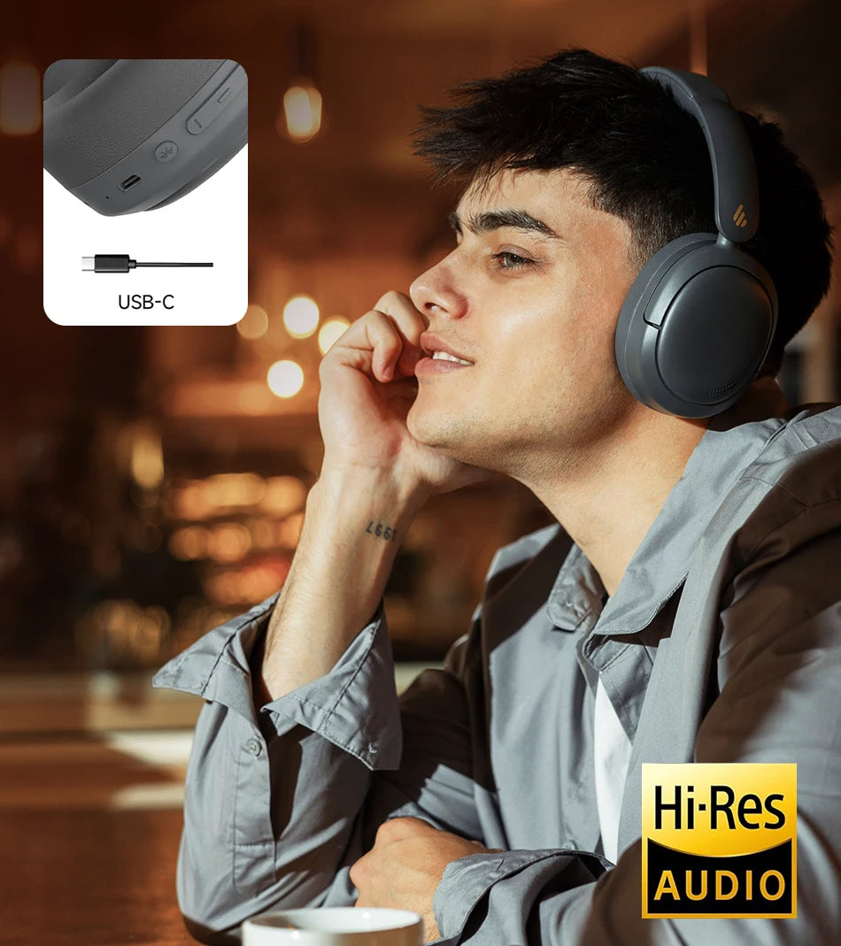 Edifier W800BT Pro Wireless Headphones Bluetooth 5.4 Over-ear Headset -44dB Active Noise Cancelling Hi-Res Audio 45H Playtime