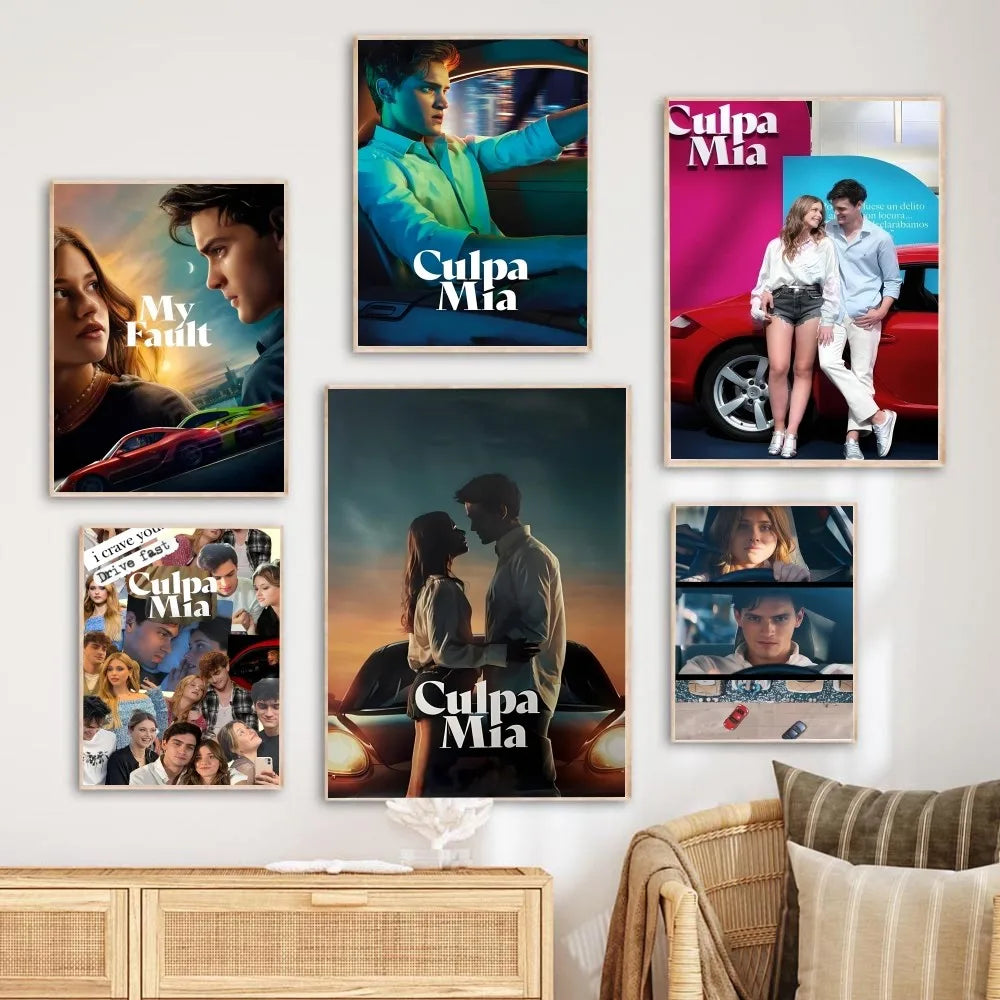 My Fault Culpa Mia 2023 Movie Poster Self-adhesive Art Waterproof Paper Sticker Coffee House Bar Room Wall Decor