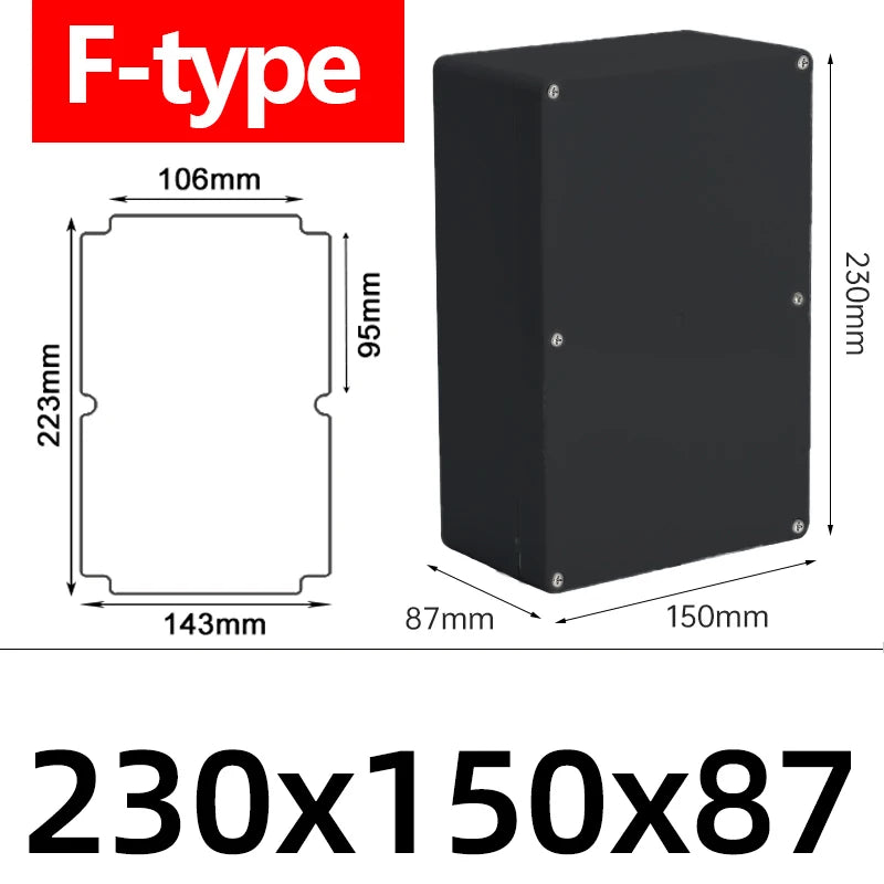 ABS Waterproof Box Housing Electronic Safe Case Plastic Boxes Black Wire Junction Box Plastic Organizer IP67 Waterproof Enclosur