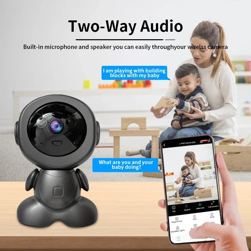 8MP Wifi Surveillance Robot Camera PTZ Security Baby Monitor Two Way Audio Color Night Vision AI Smart Tracking Home IP Cameras