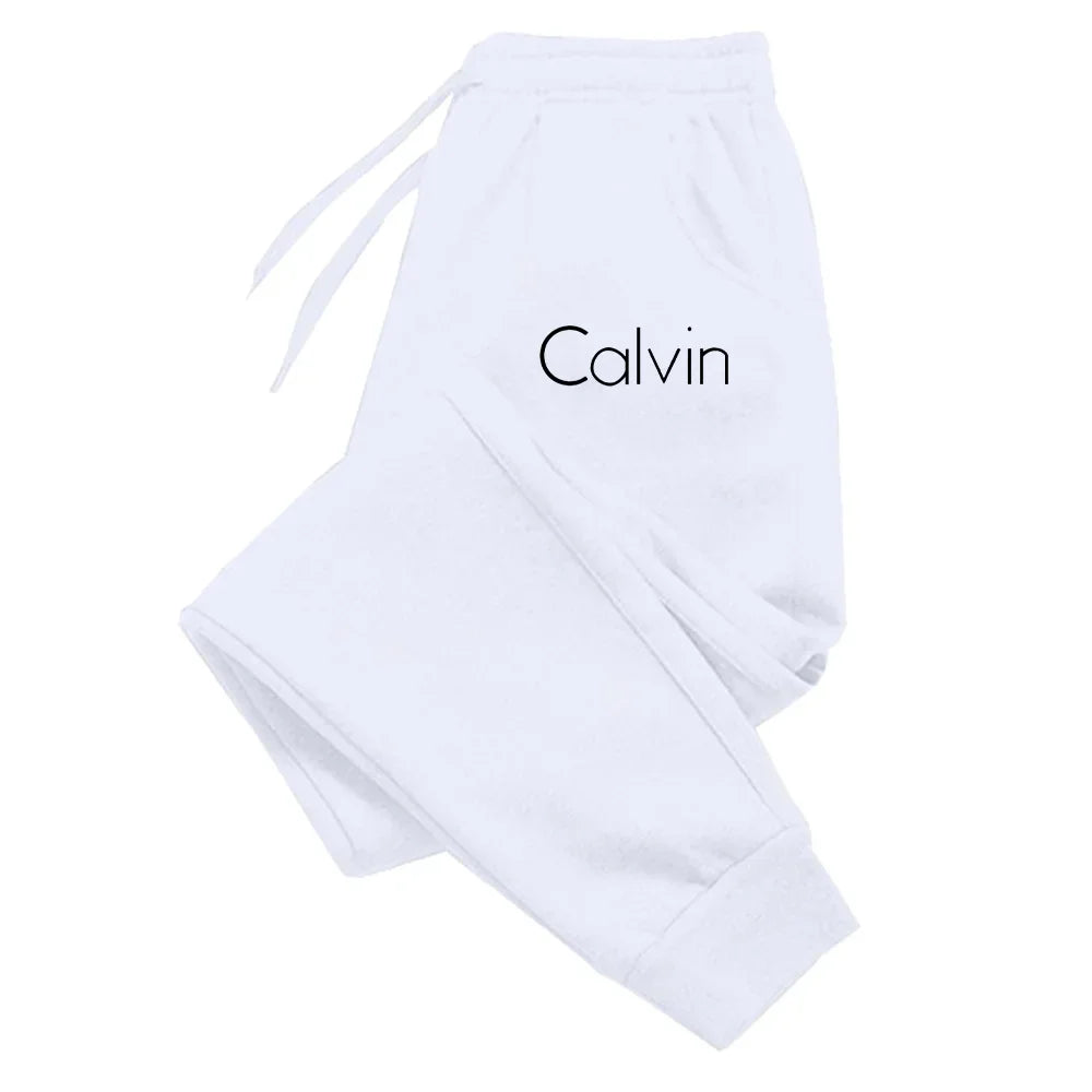 Casual printed sports running pants, autumn long pants, fitness solid color sports pants, men's and women's sportswear