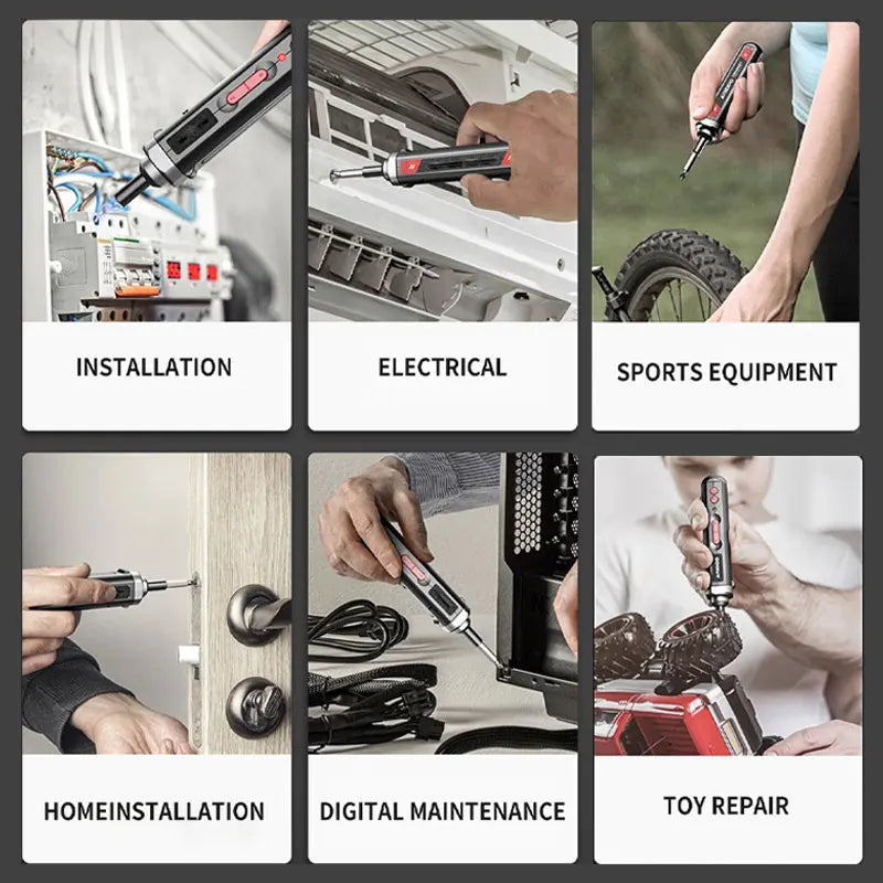 Precision Electric Screwdriver Set 4.2V 15Nm 300rmin Home Rechargeable Mini Multifunctional Repair Tool w LED Light Lightweight