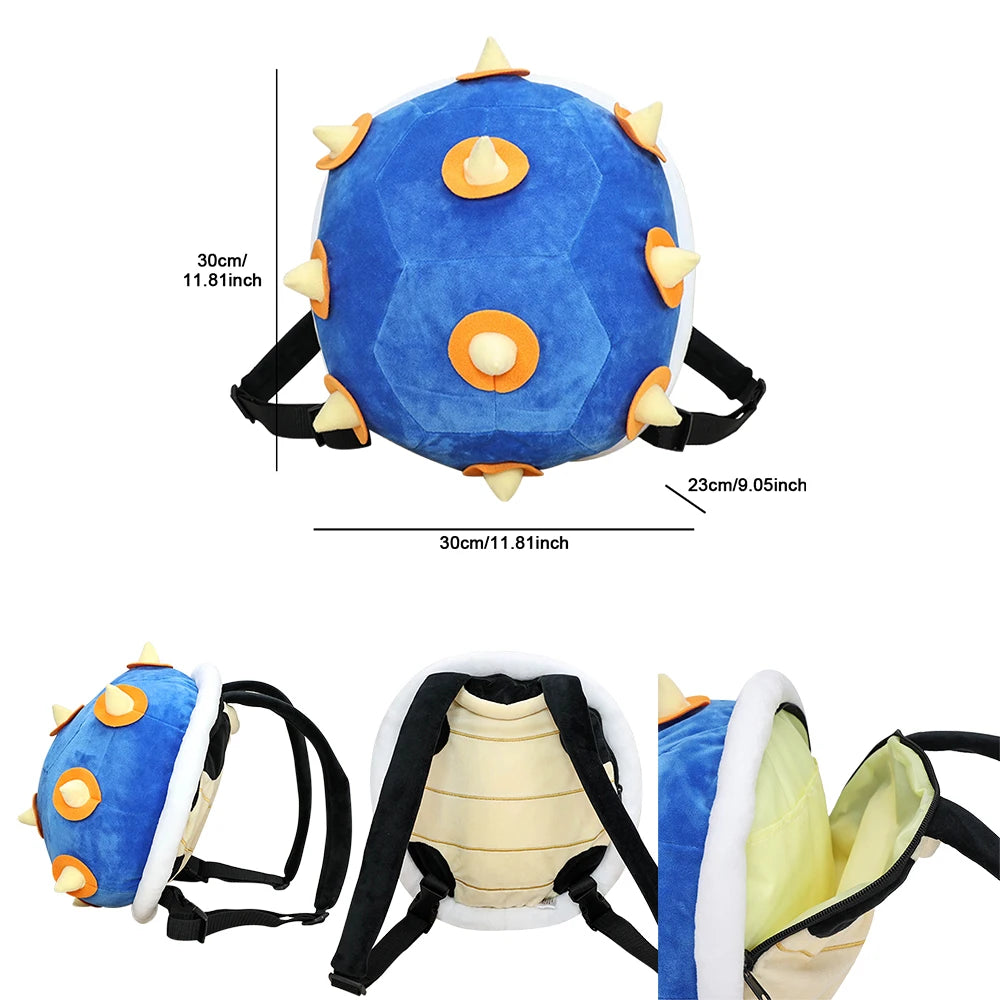 9 Styles Super Mario Plush Backpack Koopa Troopa Bowser Lemmy Yoshi Turtle Shell Stuffed Plushie Toys Cartoon Peluche Dolls Bag
