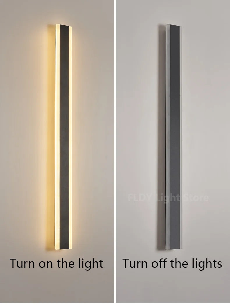 Wall Lamps Line Minimalist  Light Long Strip  Outdoor Waterproof Garden Decoration Villa Background Wall Garden Lights