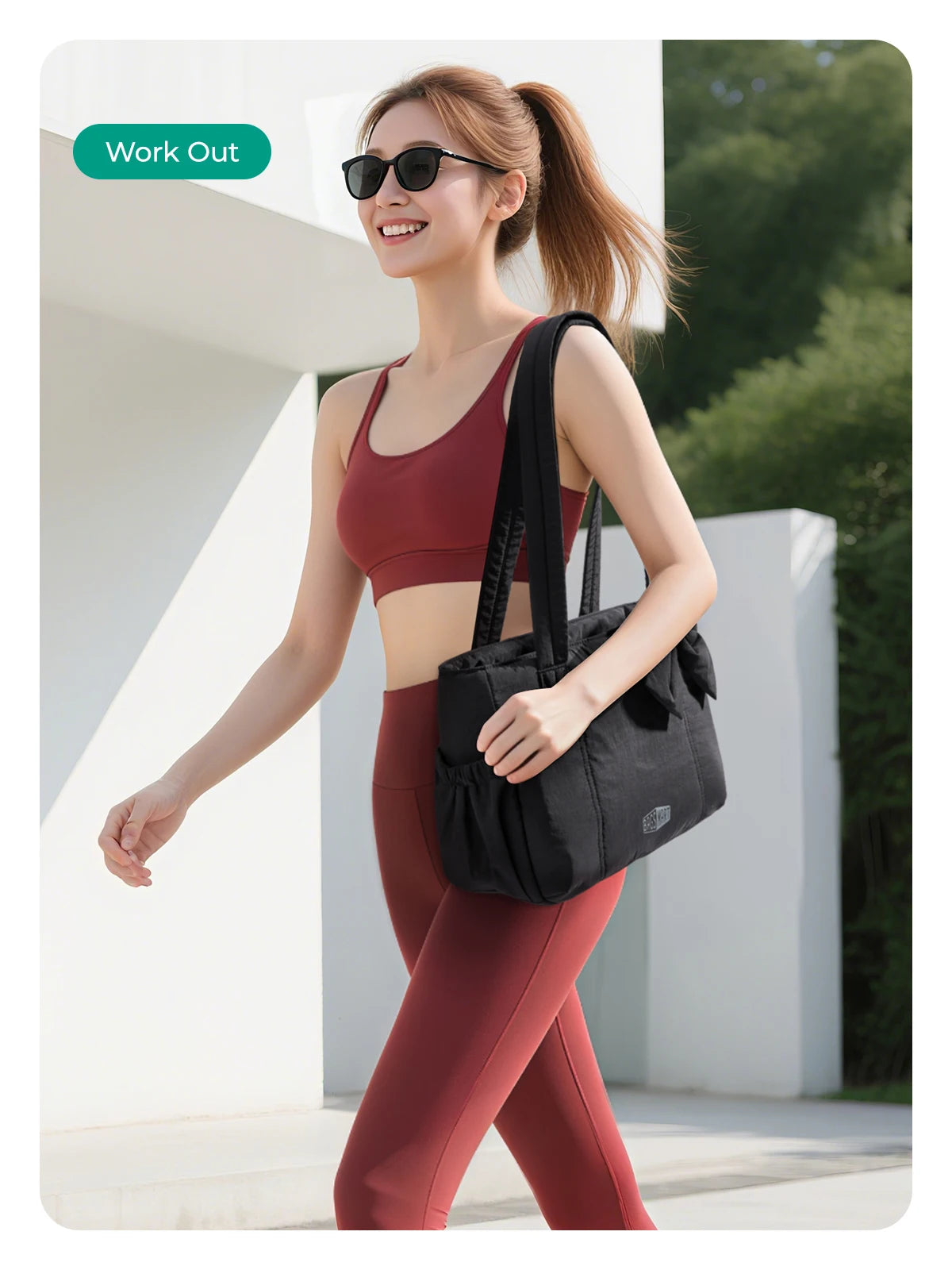 BAGSMART Tote Bag University Padded Shoulder Bag for Women Large Capacity Travel Handbag Daily Commute Women's Bag