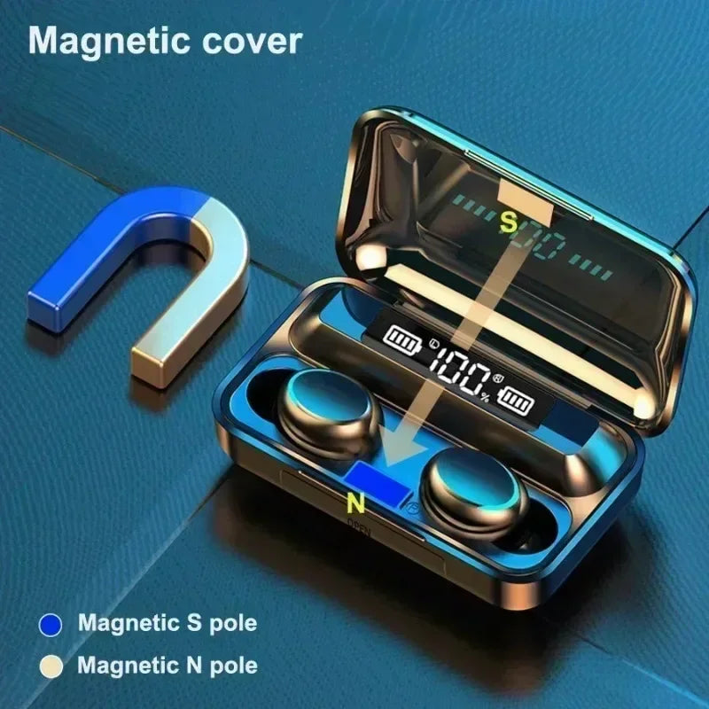 Bluetooth Headphones 9D Stereo High Bass Sport Earphones Handfree Touch Control Tws Wireless Earbuds Waterproof Headset