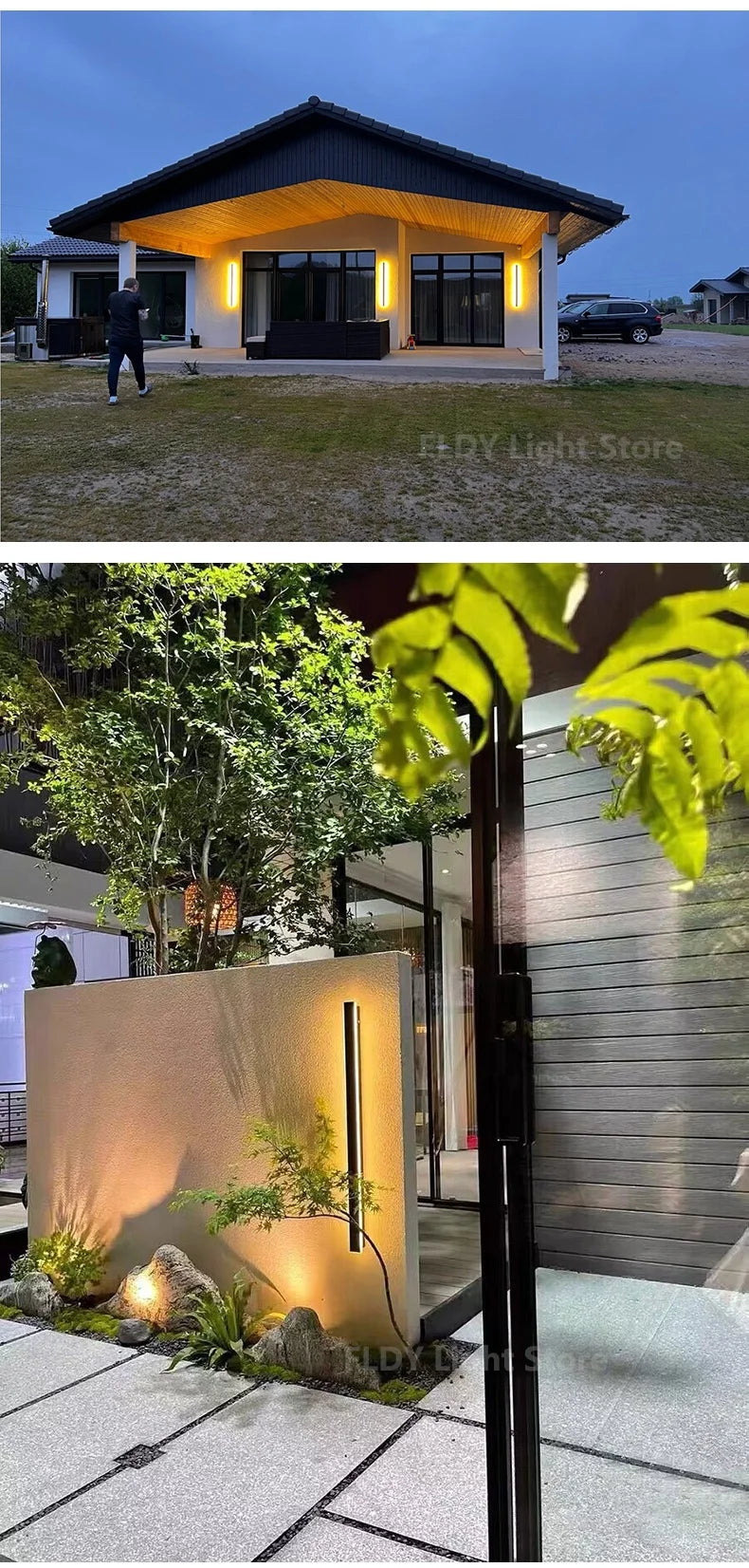 Wall Lamps Line Minimalist  Light Long Strip  Outdoor Waterproof Garden Decoration Villa Background Wall Garden Lights