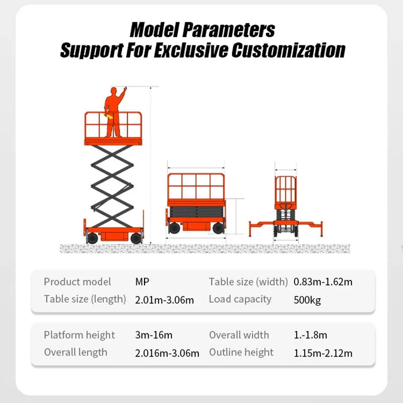 4m 6m 8m 15m Working Height Scissor Lift Plataforma Elevadora Light Weight Aerial Work Platform Scaffolding Manufacturer