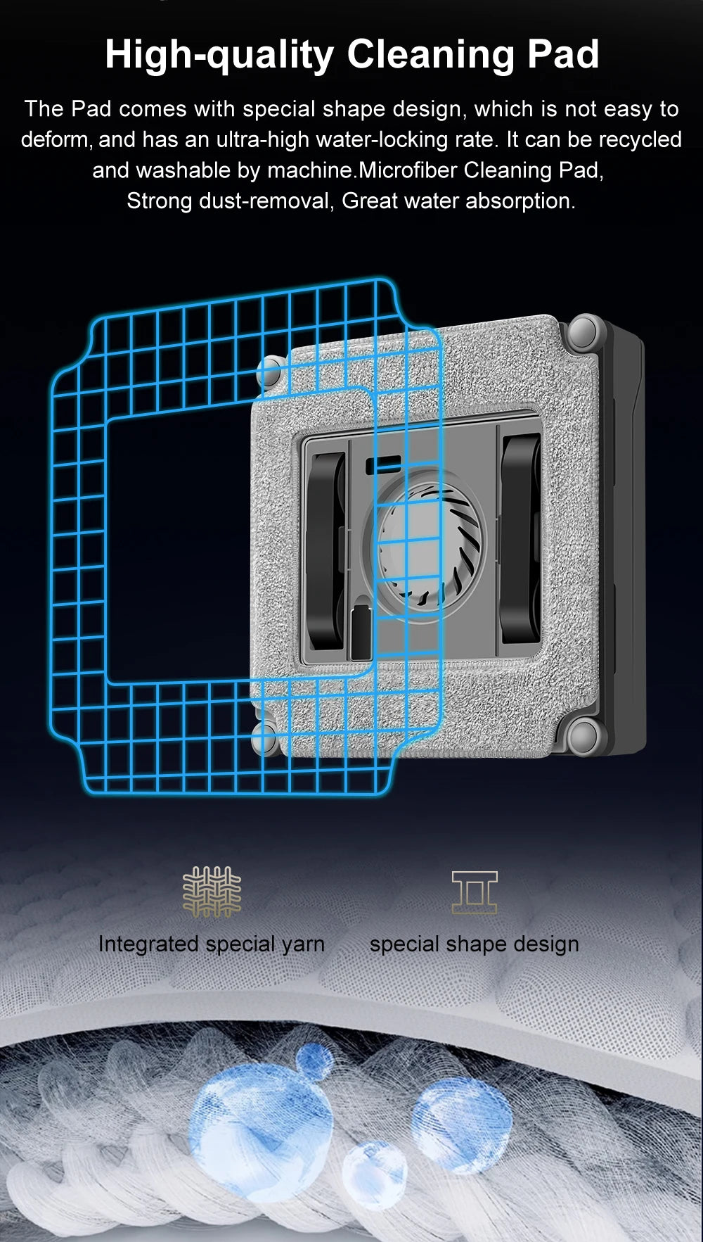 Robot Window cleaner ABIR WD8,Dual Water Spray,Smart Memory,High Vacuum Suction, Laser Sensor, Home Wall Glass Cleaning Robot