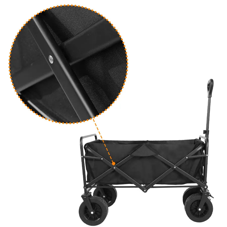 Collapsible Folding Utility Beach Wagon Cart Heavy Duty Large Capacity Fold Wagon Outdoor Trolley Portable Camping Cart Table