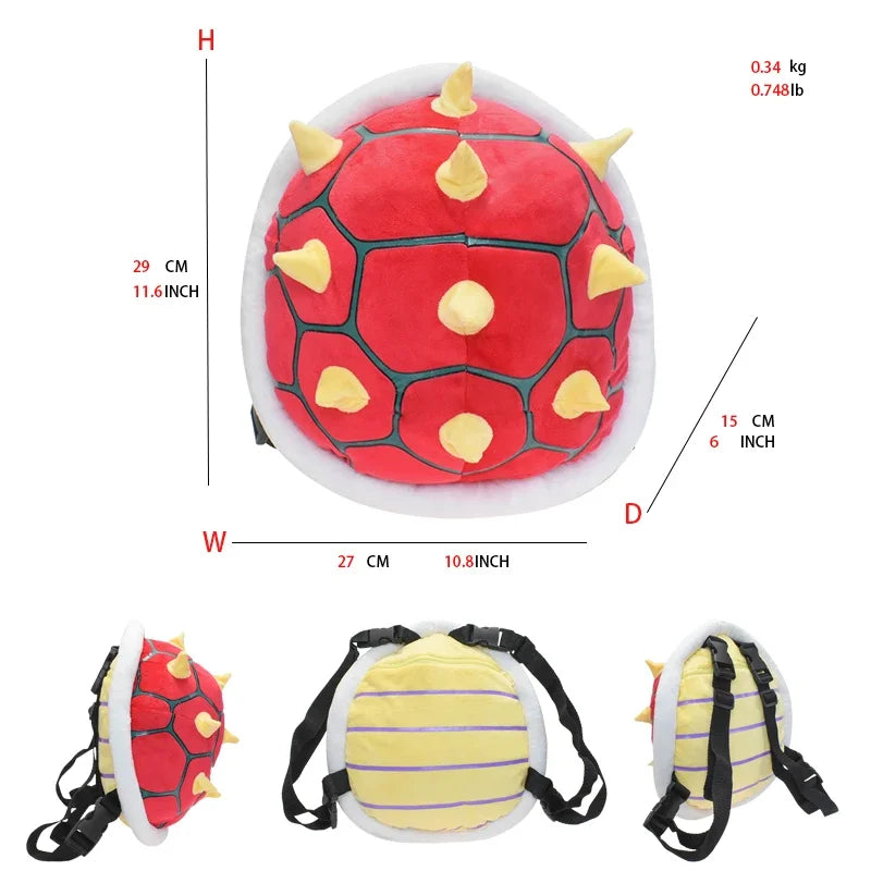 9 Styles Super Mario Plush Backpack Koopa Troopa Bowser Lemmy Yoshi Turtle Shell Stuffed Plushie Toys Cartoon Peluche Dolls Bag