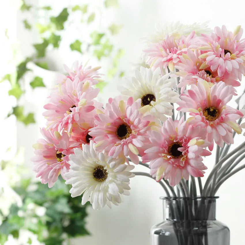1piece 55cm Artificial Gerbera Flower Branch Wedding Garden Decoration Fake Silk Sunflower Party Home Decoration Accessories