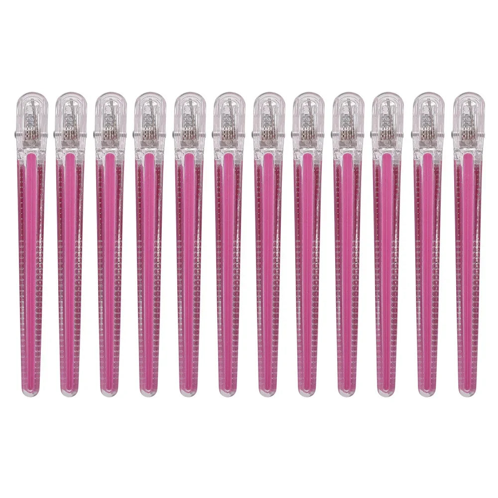 12pcs Pro Seamless Alligator Clip Hair Clip Barbershop Haircutting Sectioning Hairpin Salon Household Styling Tools Accessories