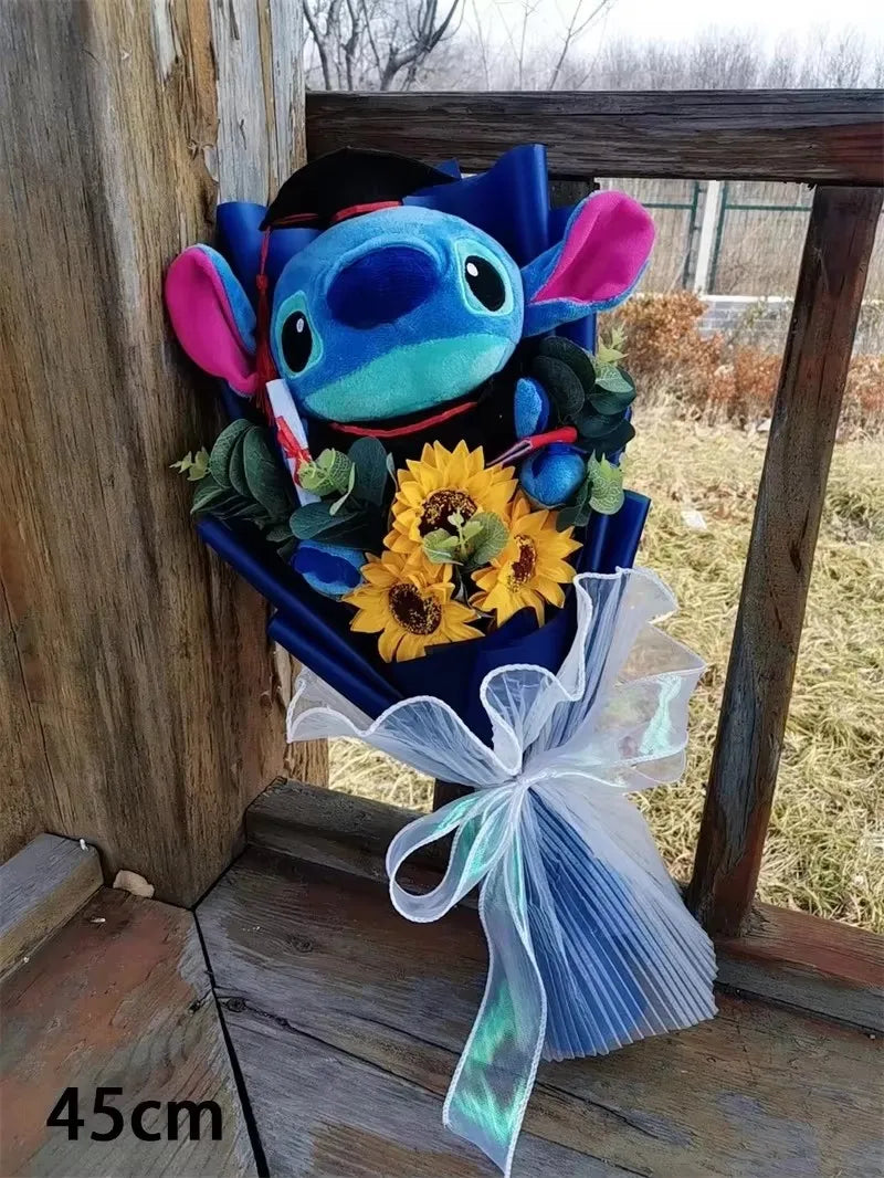 Lilo & Stitch Bouquet Major Holiday Gift PVC Rose Sunflower Anime Stuffed Doll Birthday Girl Valentine'S Christmas Day Girl Gift