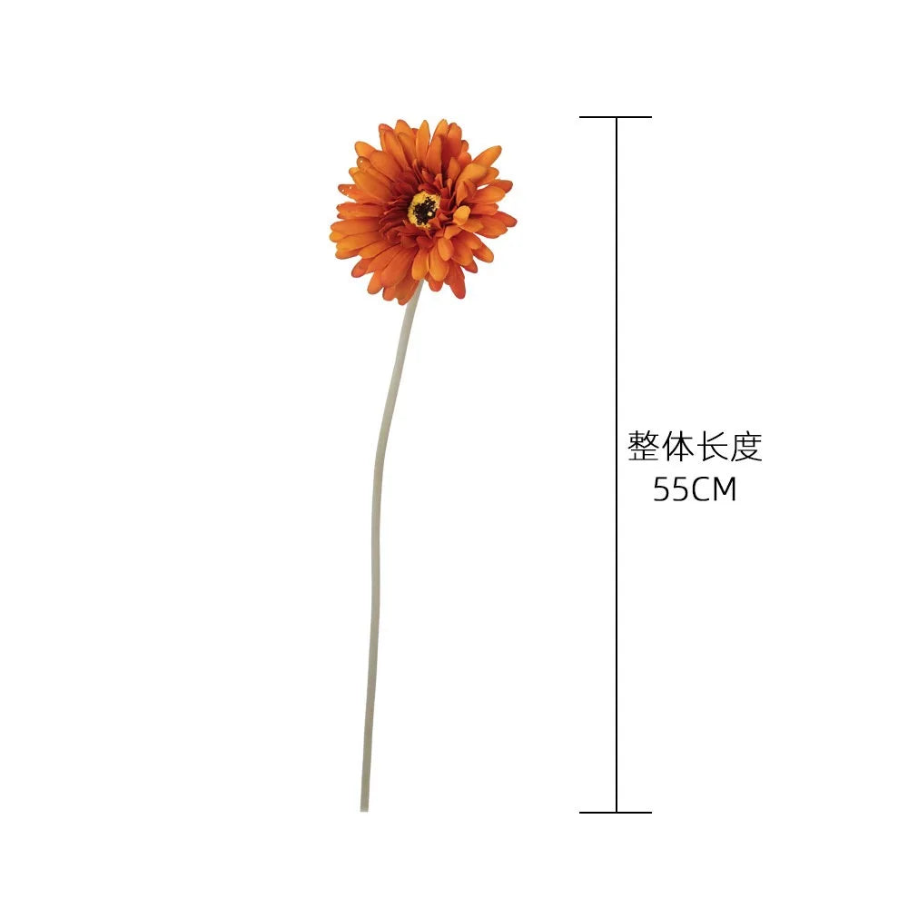 1piece 55cm Artificial Gerbera Flower Branch Wedding Garden Decoration Fake Silk Sunflower Party Home Decoration Accessories