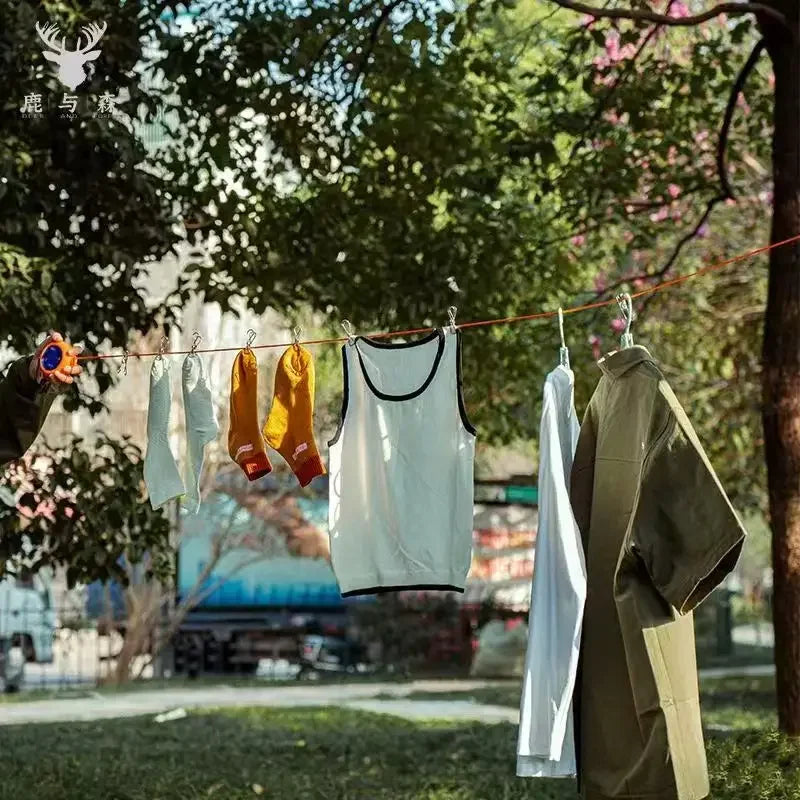 10M Retractable Clothesline Outdoor Travel Portable Clothes Drying Rack Windproof  Washing Line For Camping Home Laundry Hanger