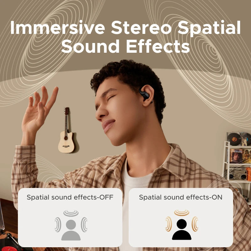 UGREEN FitBuds Open-Ear Headphones Earphones, Ear-hook TWS True-Wireless Bluetooth 6.0 Wireless Earbuds, Spatial Audio, 30H play