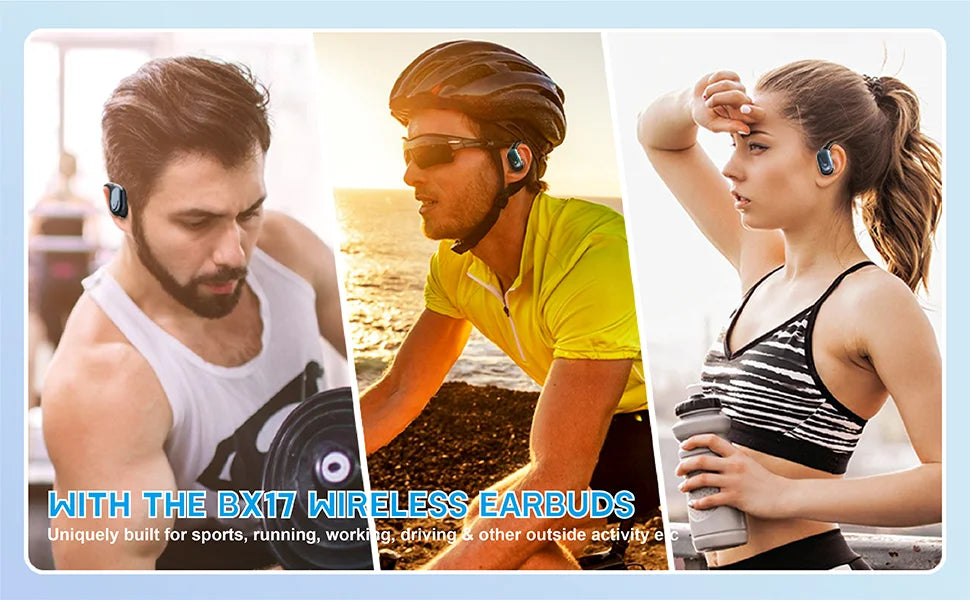 BX17 Bluetooth Earphones Tws Ear Hook Bluetooth 5.3 Running Sports Stereo Buttons Control With Microphone Wireless Headphones