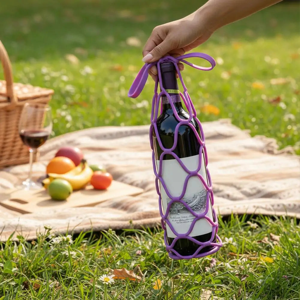2026 New Versatile Silicone Storage Bags Breathable Mesh Bags Washable Portable Wine Tote Bags Reusable For Daily Picnic Hiking