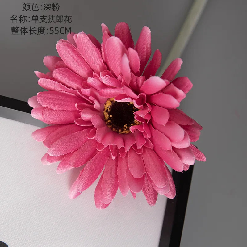 1piece 55cm Artificial Gerbera Flower Branch Wedding Garden Decoration Fake Silk Sunflower Party Home Decoration Accessories