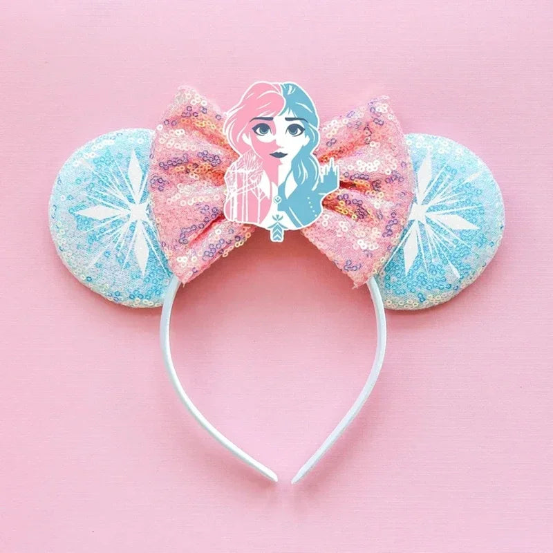 Disney Mickey Mouse Hairbands Frozen Ear Headband for Adults Anna Elsa Snowman Olaf Headwear Women Kids Girls Hair Accessories