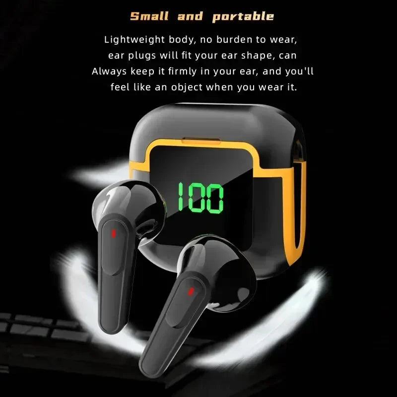 PRO90 Bluetooth 5.3 Headphones TWS Wireless Earphones with LED Display Stereo Headset Touch Control Earbuds Noise Reduction