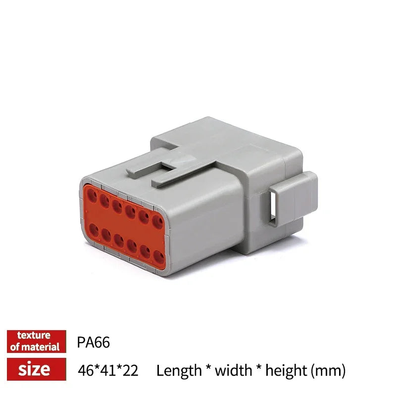 2P/3P/4P/6P/8P/12P DT Male Female Plug Connector Socket Waterproof Terminal DT Connector for Car Automobile 22-16AWG
