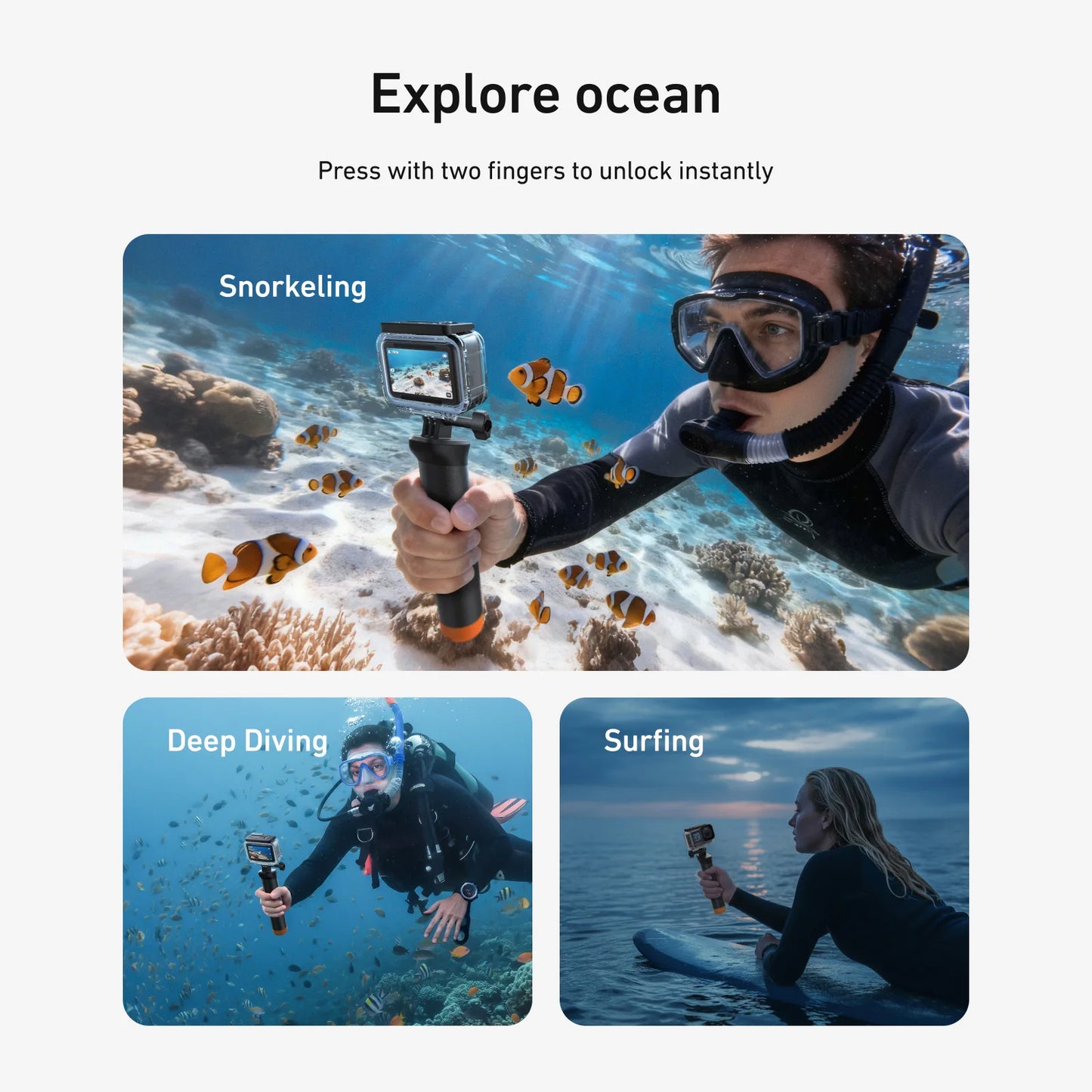 TELESIN Waterproof Case For DJI OSMO Action 6 Underwater 60M Diving Housing Cover With Dive Filter For DJI Action 6