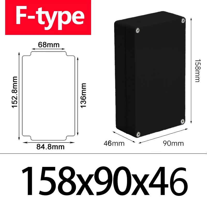 ABS Waterproof Box Housing Electronic Safe Case Plastic Boxes Black Wire Junction Box Plastic Organizer IP67 Waterproof Enclosur