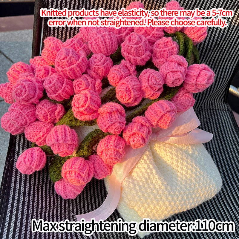 Rose Bouquet Blanket Hand Made Bouquet Nap Blankets Sofa Cover Finished Bouquet Blanket Couple Gift Home Supplies Manta de rosas